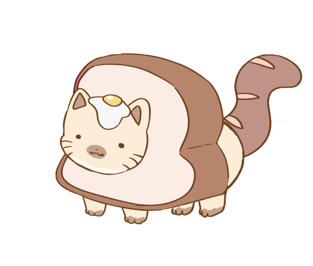 The process of drawing Cat Bread was initially I wanted to create a character that could be a little side kick just like Jiji in Kiki's Delivery Service so I wanted to make a small cute cat that seems very appealing and makes you hungry, so I added bread a